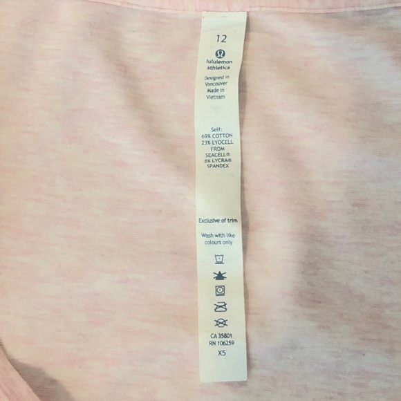 Lululemon Twist Tee Heathered Barely Pink Top - Picture 5 of 7